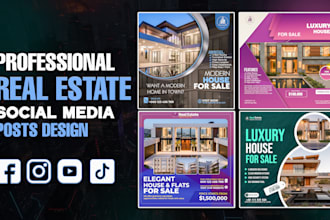 design professional real estate social media posts
