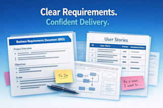 deliver clear business requirements, user stories, and brds for your project