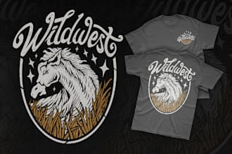 create vintage t shirt graphic hand drawn design