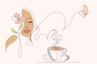 do minimalist line art illustration vector line art and feminine line art design