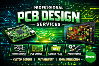 design pcb circuit, pcb design, pcb schematic, fabrication gerber and bom