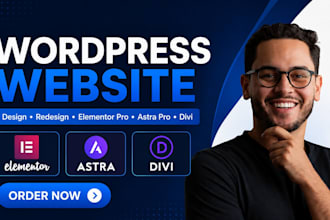 design wordpres website  wordpress website redesign elementor pro astra pro divi