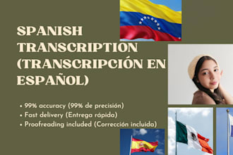 provide flawless spanish transcription