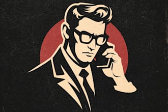 create vintage logo with art noveau illustration