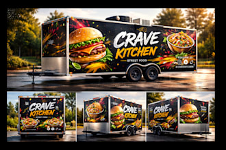 design a restaurant flyers, poster, food truck wrap and trailer wrap design