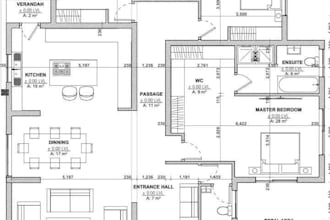 design architectural floor plans for house, church, school, hospital and office
