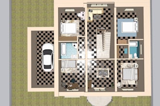 create architectural 2d floor plan, 3d floor plan