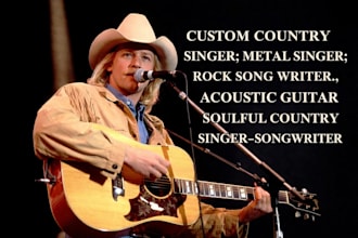 produce any country song style, be male americana folk singer custom song writer