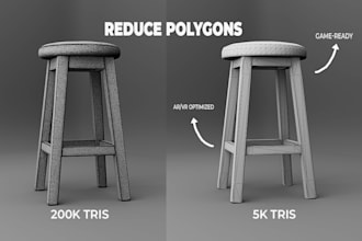 do retopology and uv unwrapping for your 3d models