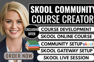 setup skool online course development setup skool online community