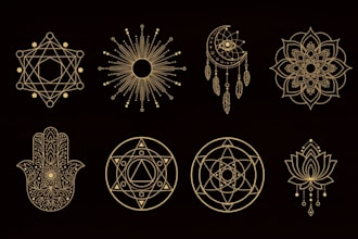 create sacred geometry mandala logo and branding design