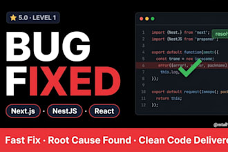 fix bugs in your nextjs, nestjs, or react web app