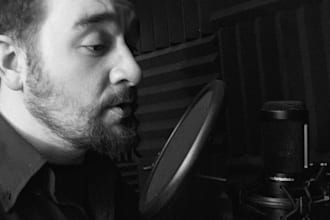 record a male character voice over for your project