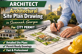 architect architectural site plan drawing in savannah georgia for city permit