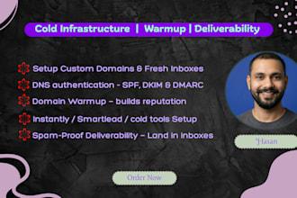 setup cold email infrastructure with domain warmup and deliverability