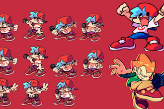 do fnf animated character, fnf spritesheet, fnf mod, sprite animation
