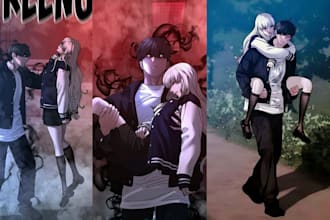 draw webtoon comic panels manga anime webcomic pages webtoon comic artist