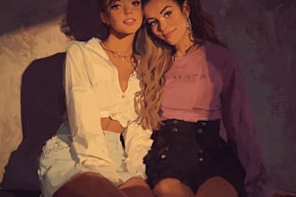 draw a friendship portrait and family portrait