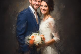 design couple portrait wedding portrait illustration