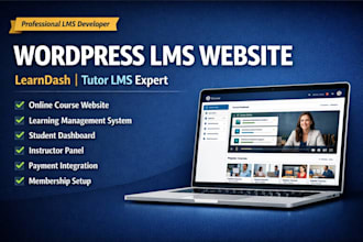 build wordpress lms website learndash, tutor lms pro learning management system