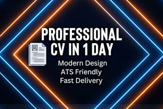 create a professional CV resume in 1 hour