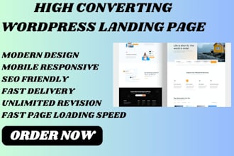 design a wordpress landing page using elementor