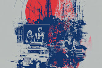 create vintage retro illustration for tshirt and merch
