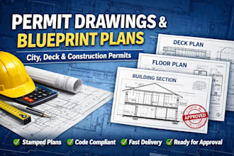 do permit drawing, city permit plan, deck permit, blueprint plan, stamp permit