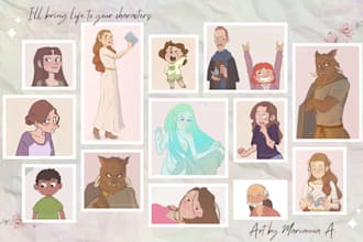draw original character designs and cover art for authors