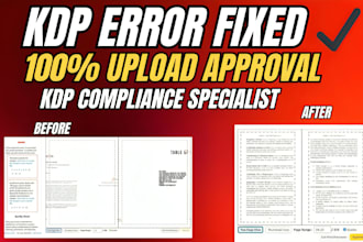 fix amazon kdp margin, bleed and trim size errors professionally