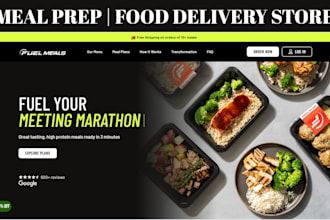shopify store design food website for food delivery website meal prep website