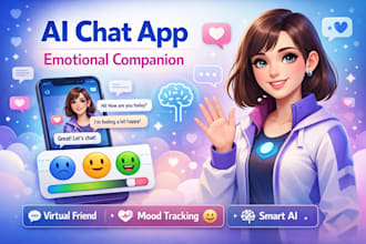 ai powered social chat app, ai avatar companion app with emotional mood tracker