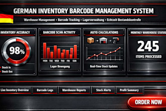 build a german custom inventory barcode management system, warehouse management