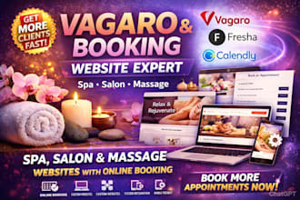 design vagaro booking page website spa website, massage, therapy, booksy website