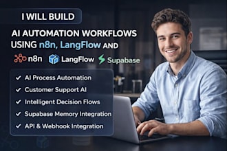 do ai automation workflow software mobile app development n8n langflow supabase
