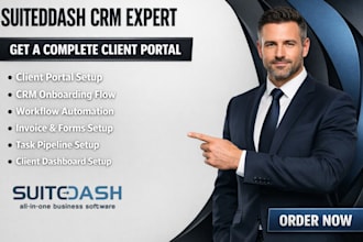 setup suitedash client portal form, suitedash CRM onboarding workflow automation