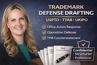 draft ukipo tm8, ttab, uspto trademark counterstatement, office action response