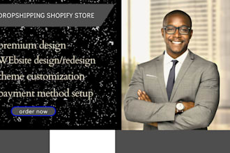 design or redesign, shopify store or dropshipping store