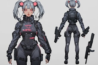 illustrate you as a cyberpunk style character
