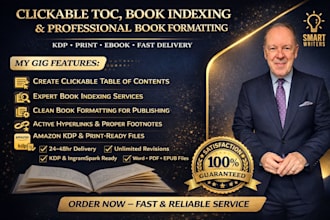 create clickable table of content, book index,publishing, footnote and hyperlink