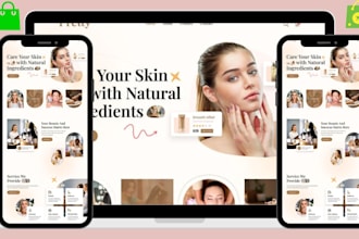 build beauty shopify store skincare website cosmetic, lipstick skincare store