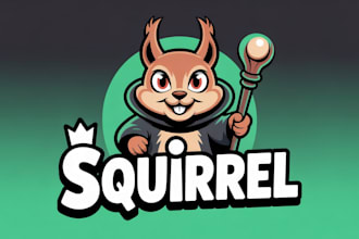 make amazing squirrel mage logo with unlimited revisions