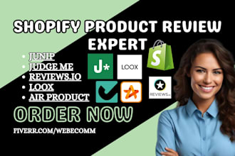 setup shopify product review judge me junip loox vitals reviews io air product