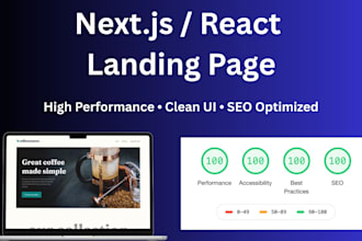 build a high performance react or nextjs landing page