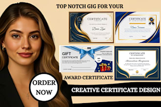 design custom diploma award certificate editable canva gift certificate design