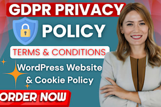 write gdpr privacy policy, website policy, cookie policy, gdpr shopify wordpress
