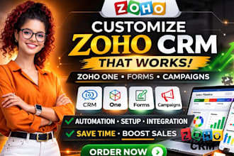 setup customize zoho CRM, zoho one, zoho forms and campaigns