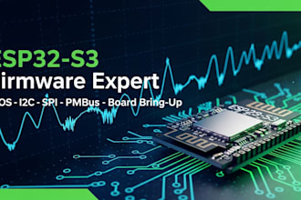 esp32 firmware development, rtos, i2c, spi, pmbus, uart iot  dc dc controller