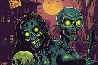 draw a horror illustration