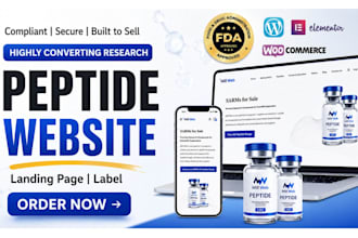 design peptide website compliant woocomerce peptide website research peptide SEO